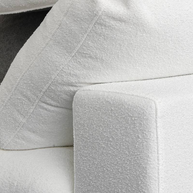 160.6" Modern Linen Sectional Sofa，4-seater Modular Couch with Storage Ottoman for Living Room.