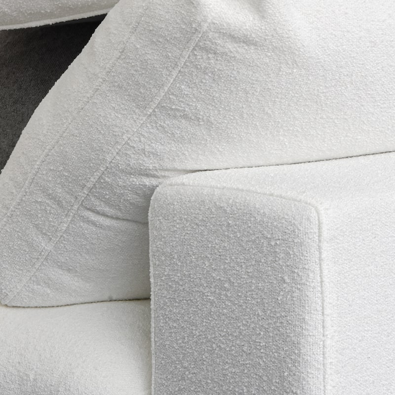 Modern Down Filled Modular 4 Piece Sectional Sofa L-shape Linen Upholstered Couch with Storage Ottoman
