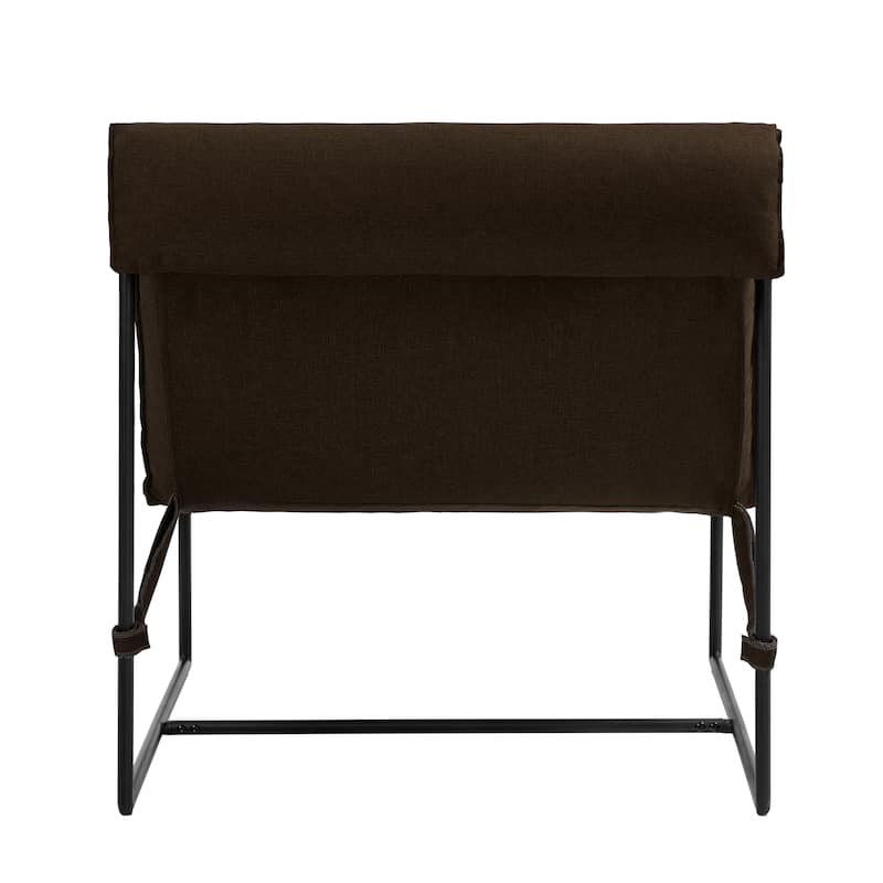 Fabric Armchair Metal Framed Sling Accent Chair