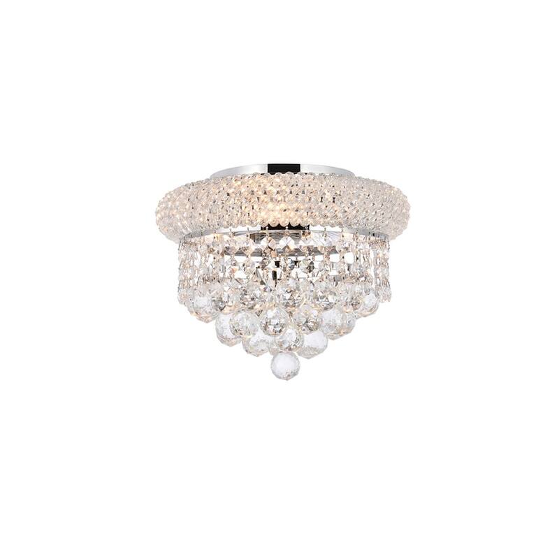 Somette Geneva 3-light 10-inch Flush-Mount Chandelier - 10 Inch - Chrome