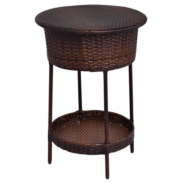 outdoor wicker beverage cooler