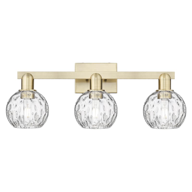 Innovations Lighting 716-3W-10-25 Athens Water Glass Vanity Athens - Antique Brass / Clear Water Glass