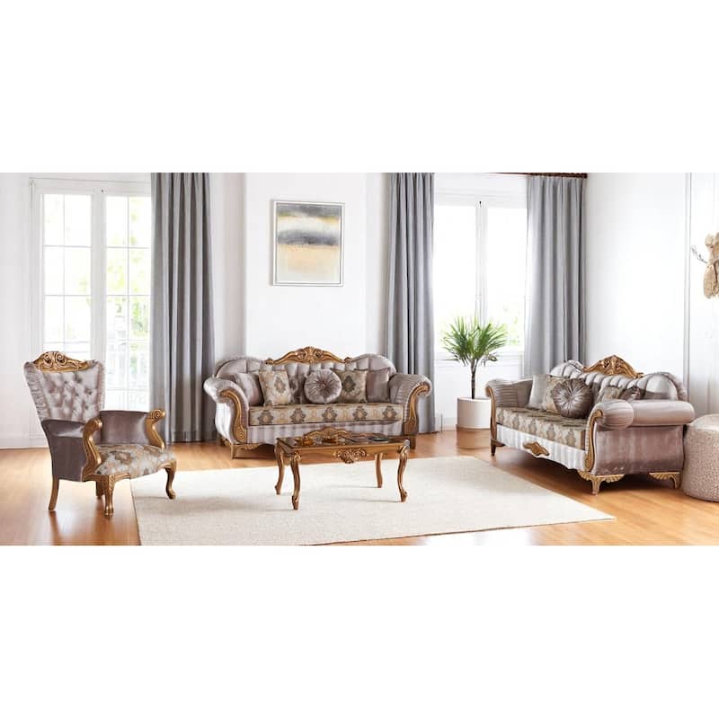 Impera 2 Pieces Living Room Sets 1 Sofa 1 Love seat - Beige