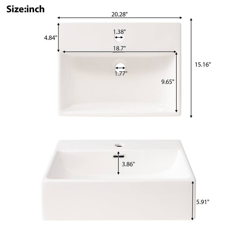 20-Inch Bathroom Vanity with Ceramic Sink & Storage - Space-Saving Freestanding Cabinet for Small Bathrooms