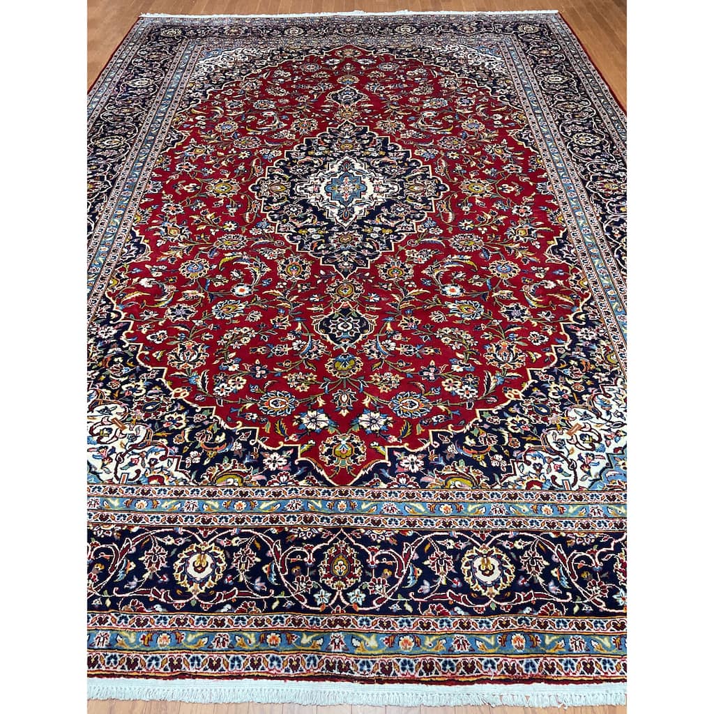 HERAT ORIENTAL Handmade Kashan Wool Rug - 9'9" x 13'9"