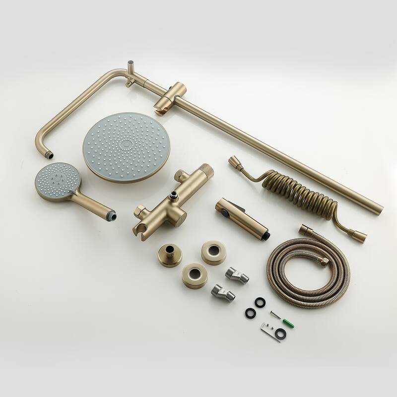 Wall-mounted Complete Shower System With Rough-In Valve And Spray Gun