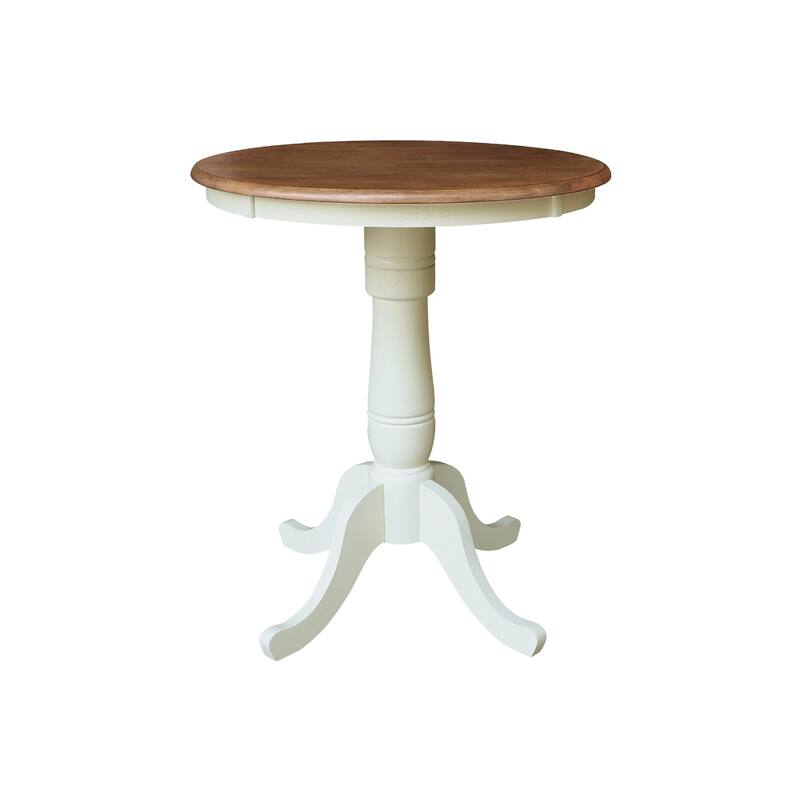 30" Round Pedestal Gathering Height Table With 2 Emily Counter Height Stools - Set of 3 Pieces