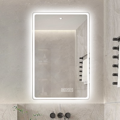 48*32 inch Bathroom Mirror with Led Lights,Anti-Fog Lighted Vanity Mirrors,3 Colors and 5 level Dimmable,Horizontal/Vertical