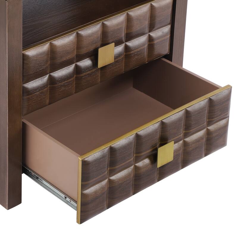 Christopher Knight Home - Walden Modern Wood Nightstand with Storage and Open Shelf