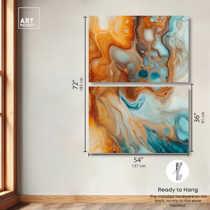 Marbled Flow Canvas Set of 2 by Art Remedy, Gallery Wrapped