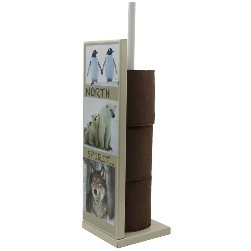 Evideco Freestanding Metal Toilet Tissue Paper Roll Holder Reserve 3 Rolls