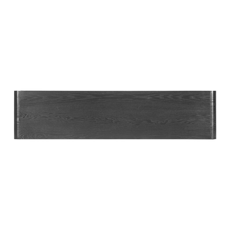 Modern 59" Console Table with 3 Drawers, Vertical Slats and Round Edge Design for Entryway or Hallway