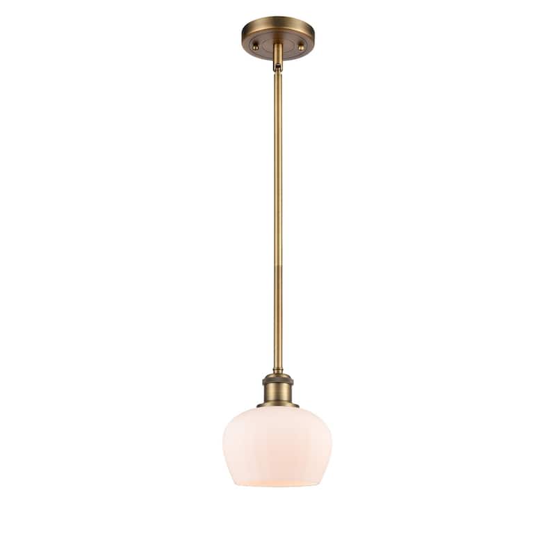 Innovations Lighting Fenton 7" Wide Mini Pendant - Brushed Brass / Matte White