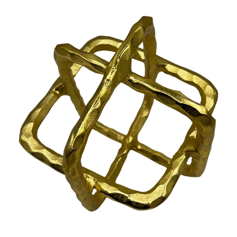 Decorative Handmade Aluminum 7.5 inch Square Sculpture - 7 x 7 x 7.5 in