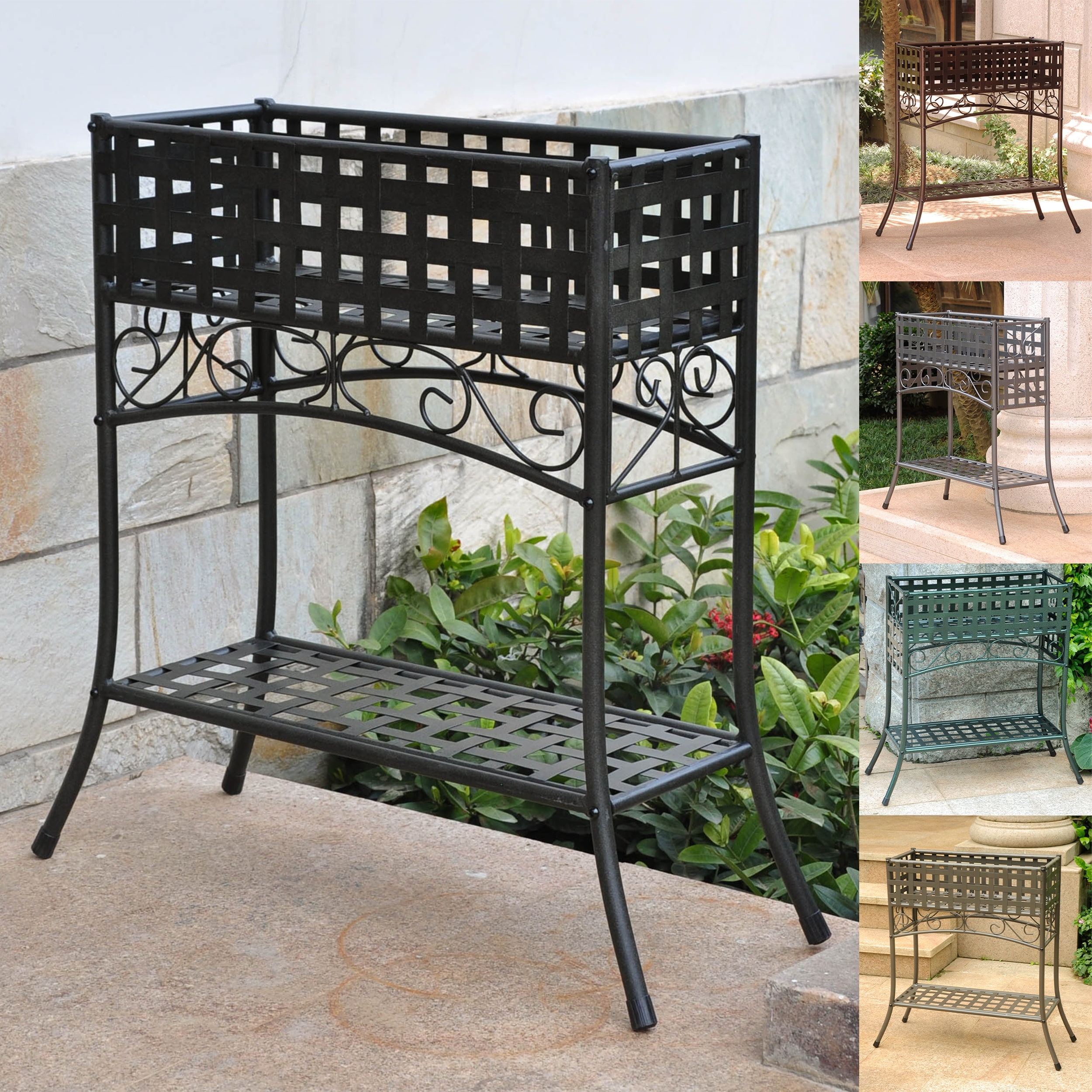 Mandalay Iron Rectangular Plant Stand