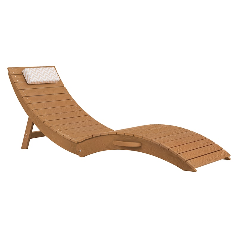 Folding HDPS Plastic Outdoor Pool Chaise Lounges Lounge Chair Outdoor with Headrest Cushions