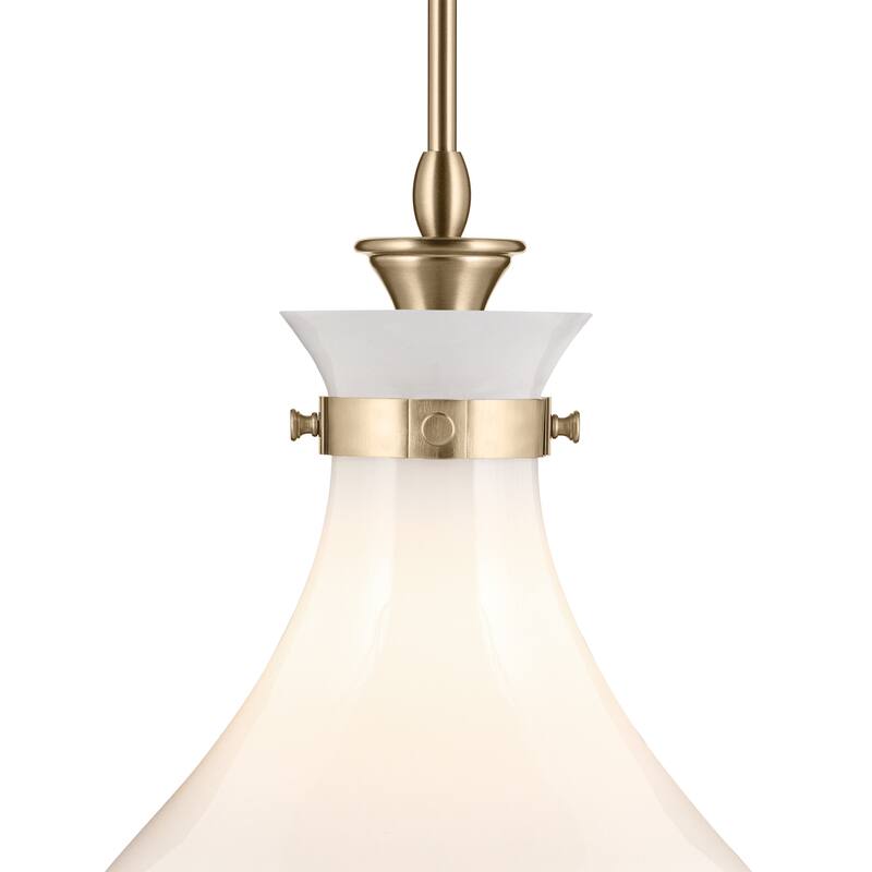 Kichler Lighting Laria 14 Inch 1 Light Pendant with Opal Glass in Champagne Bronze