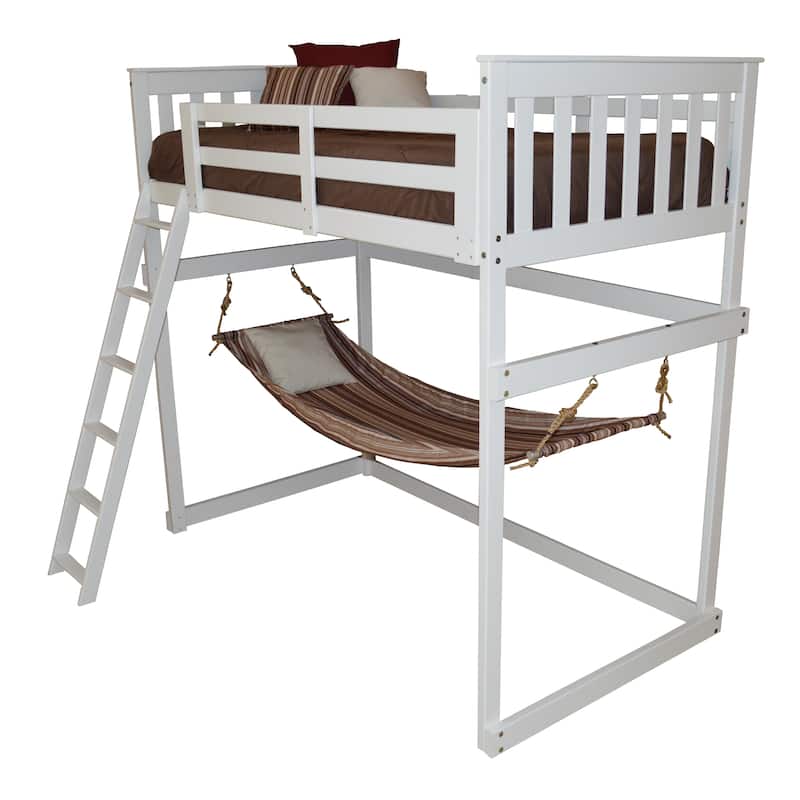 Pine Twin Mission Loft Bed with Side Ladder