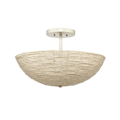 Jamie Young Tsunami Wood Beaded Semi Flush Mount