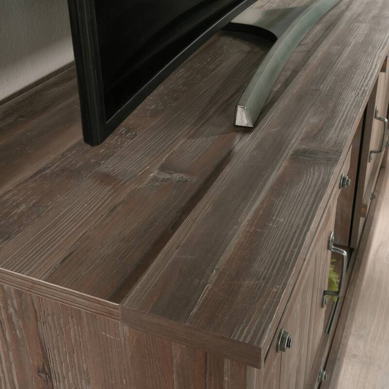 Farmhouse Brown TV Stand with Sliding Doors for 70 Inch TVs Media Console