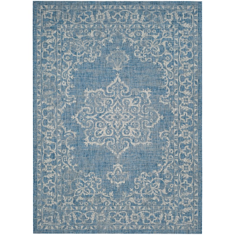 SAFAVIEH Courtyard Divna Medallion Indoor/ Outdoor Waterproof Patio Backyard