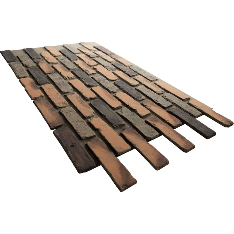 EverStone Aged Brick Faux Brick Panel, 46 7/8"W x 27"H x 1 1/4"D