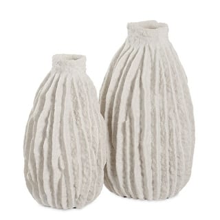 Uttermost 18200 Ivory Ridge 14" Tall Polyresin Vase - Set of 2