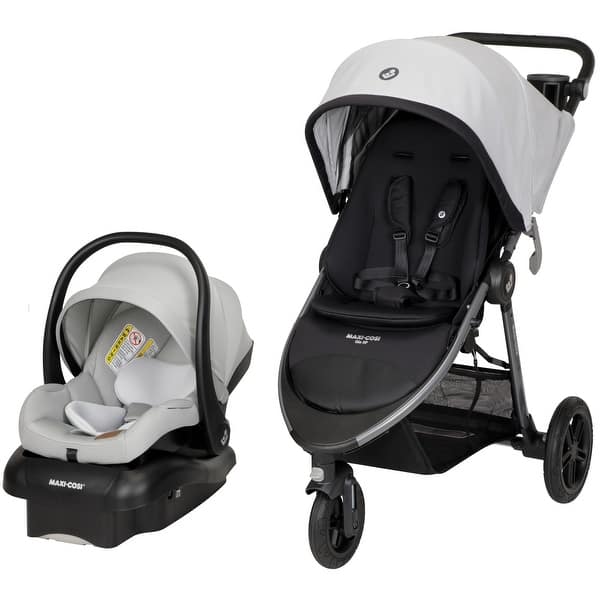 slide 2 of 16, Gia XP Luxe 3-Wheel Travel System - Midnight Moon -Black-Grey Grey
