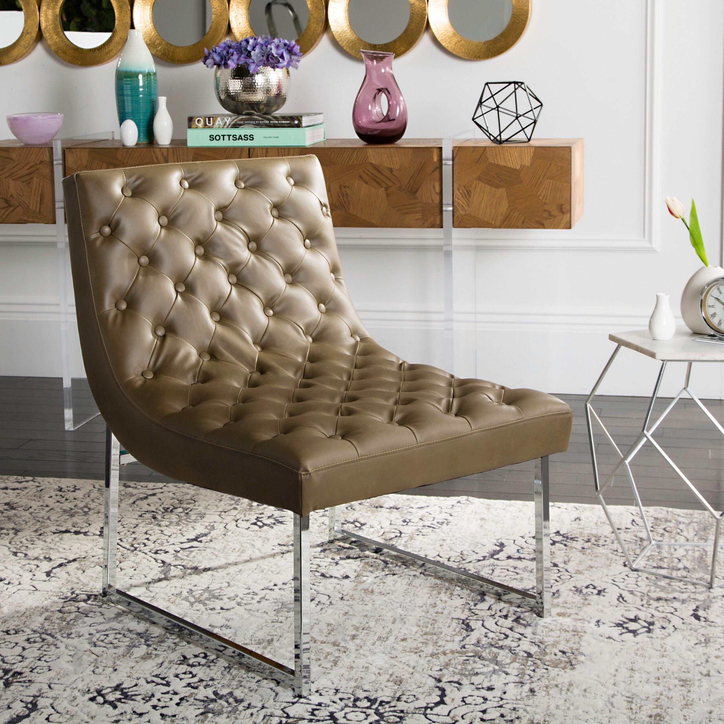 Shop For Safavieh Mid Century Modern Glam Hadley Tufted Leather Antique Taupe Club Chair 25 X 30 X 32 Get Free Shipping On Everything At Overstock Your Online Furniture Outlet Store Get 5 In Rewards With Club O 13341942