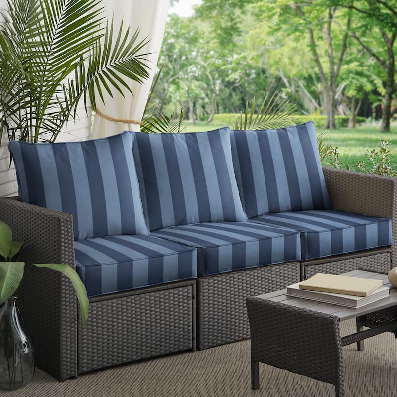 Sorra Home Preview Capri Outdoor/Indoor Deep Seating Sofa Pillow and Cushion Set 22.5in x 22.5in x 5in