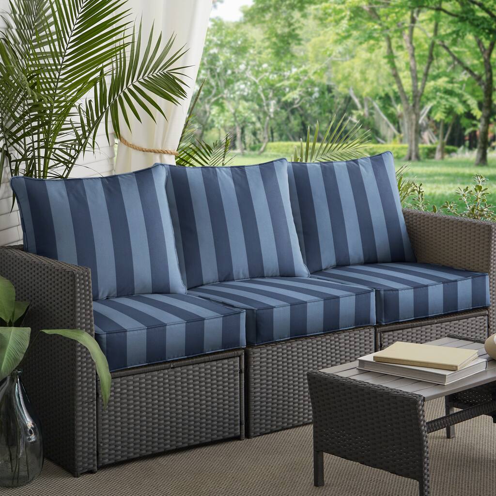 Sorra Home Preview Capri Outdoor/Indoor Deep Seating Sofa Pillow and Cushion Set 22.5in x 22.5in x 5in