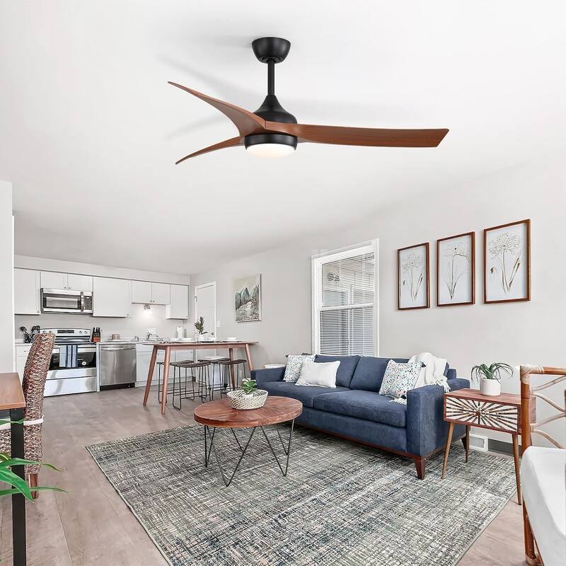 Sofucor 52 Inch Ceiling Fan with Light Remote Control,Airflow 6000CFM 3-Timer with ABS 3 Blades Reversible DC Motor