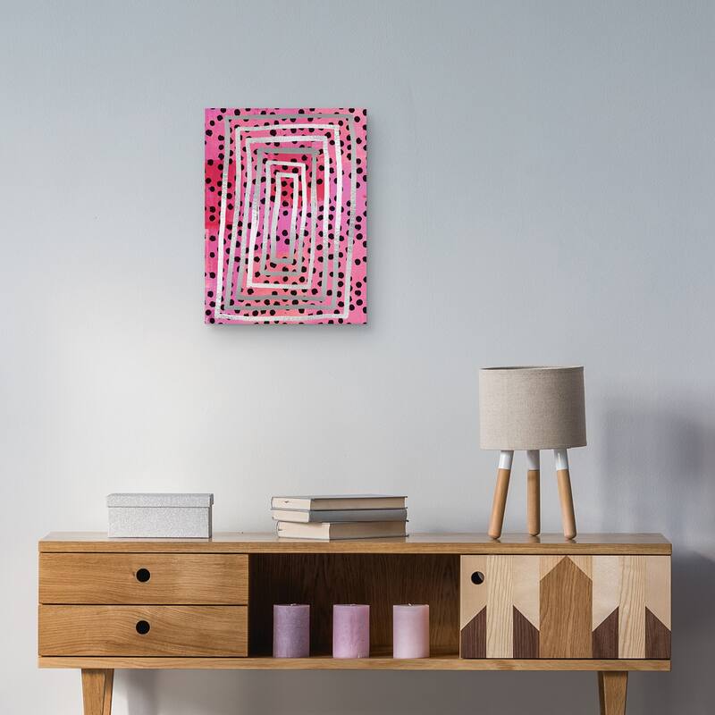 Dot Maze Pink Canvas Art Print