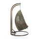 preview thumbnail 127 of 128, LeisureMod Modern 2-Person Egg Hanging Swing Chair with Beige Wicker, Oxford Fabric Cover, Patio Hammock Lounger and Cushions