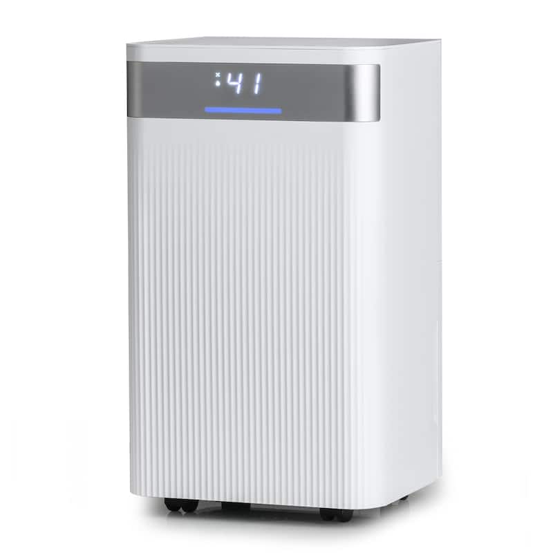 White Copper ABS Dehumidifier 32 Pints with LED Panel and Auto Drain Hose - 10" x 8.5" x 17.5"