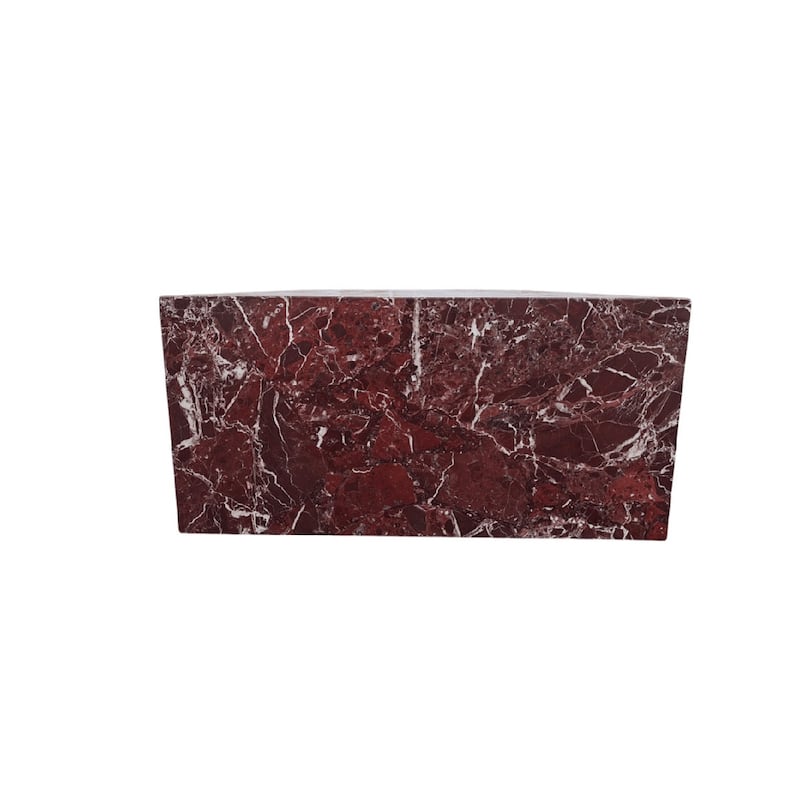 BETACH Genuine Marble Block Coffee Table - Rosso Levanto Marble