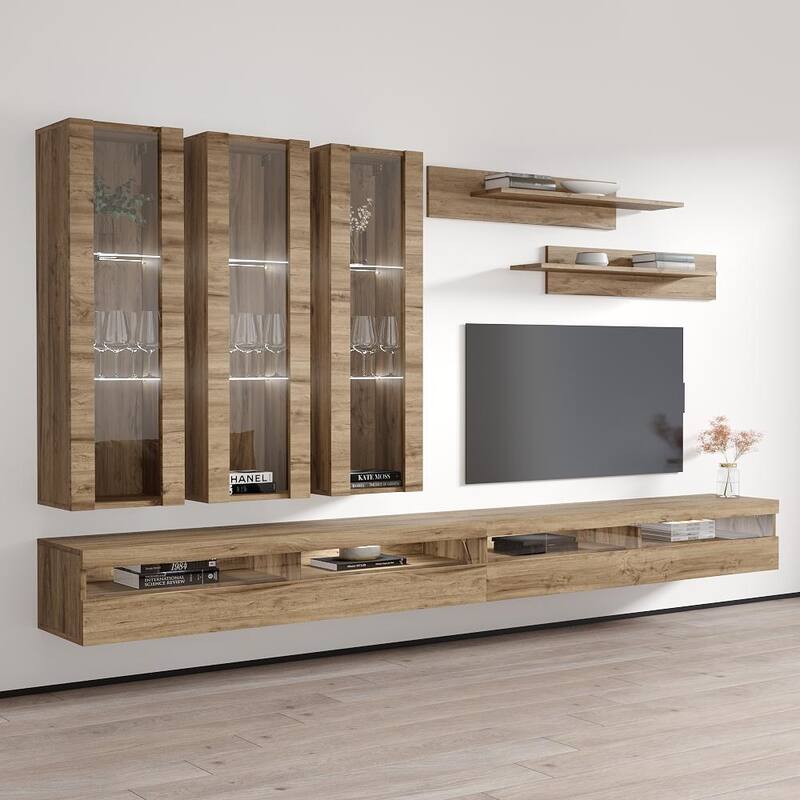 Fly E3 35TV Wall Mounted Floating Modern Entertainment Center