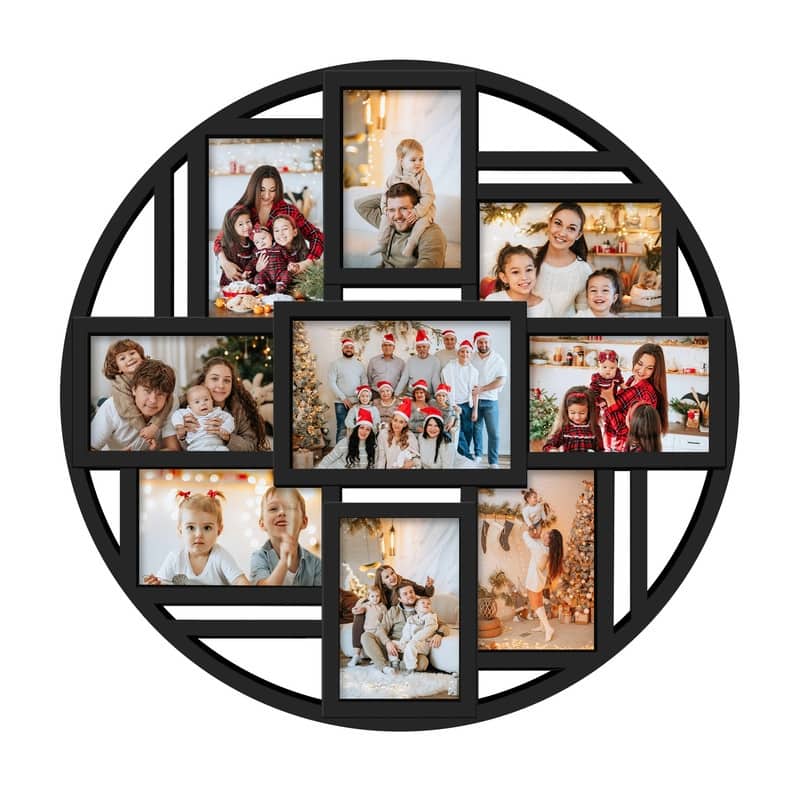 Hello Laura 9 Opening Round 4×6 Collage Wall Frame Multi Picture Photo Frame for Wall