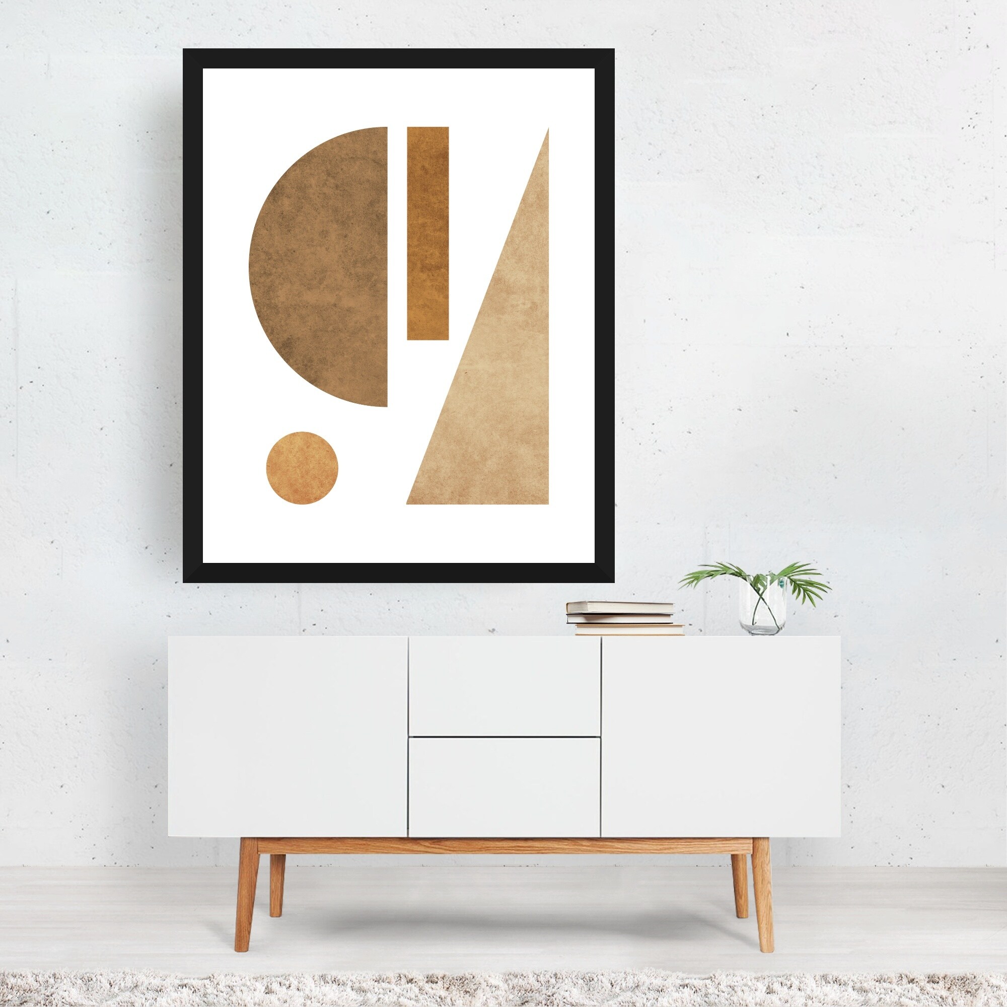 Shop Abstract Art Deco Boho Circles Framed Wall Art Print Overstock 31654068