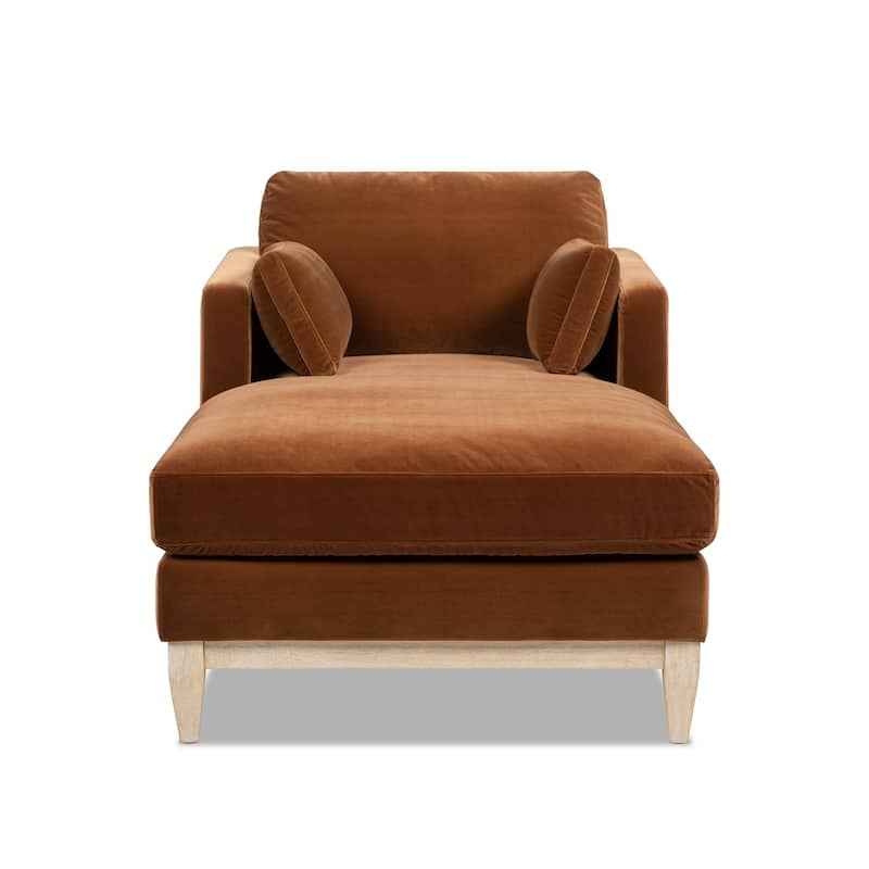 Knox 65" Modern Farmhouse Performance Velvet Chaise Lounge Chair