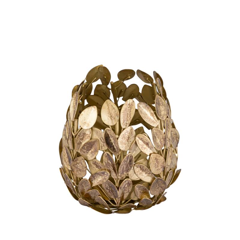 Votive Dia 4.25" Gold Crackle- ST - GOLD CRACKLE