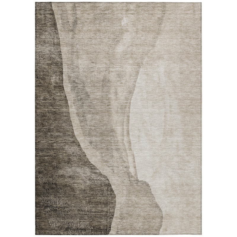 Machine Washable Indoor/ Outdoor Chantille Modern Abstract Rug