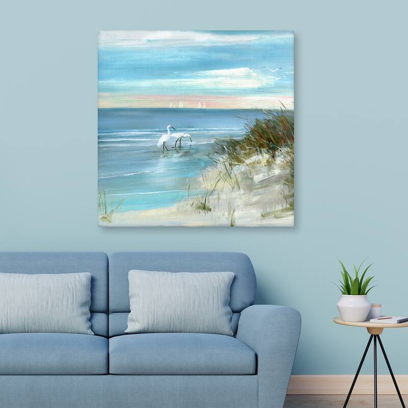 Shore Fishing by Sally Swatland Canvas Art Print