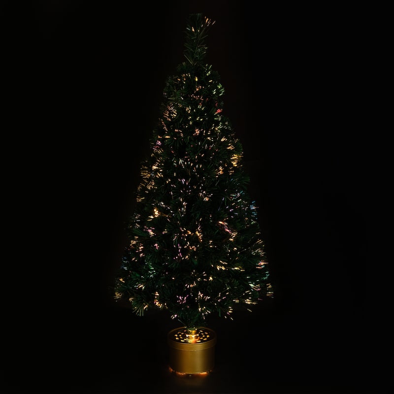 Pre-Lit Color Changing Fiber Optic Artificial Christmas Tree - 4' - Multi-color Lights - 4 Foot