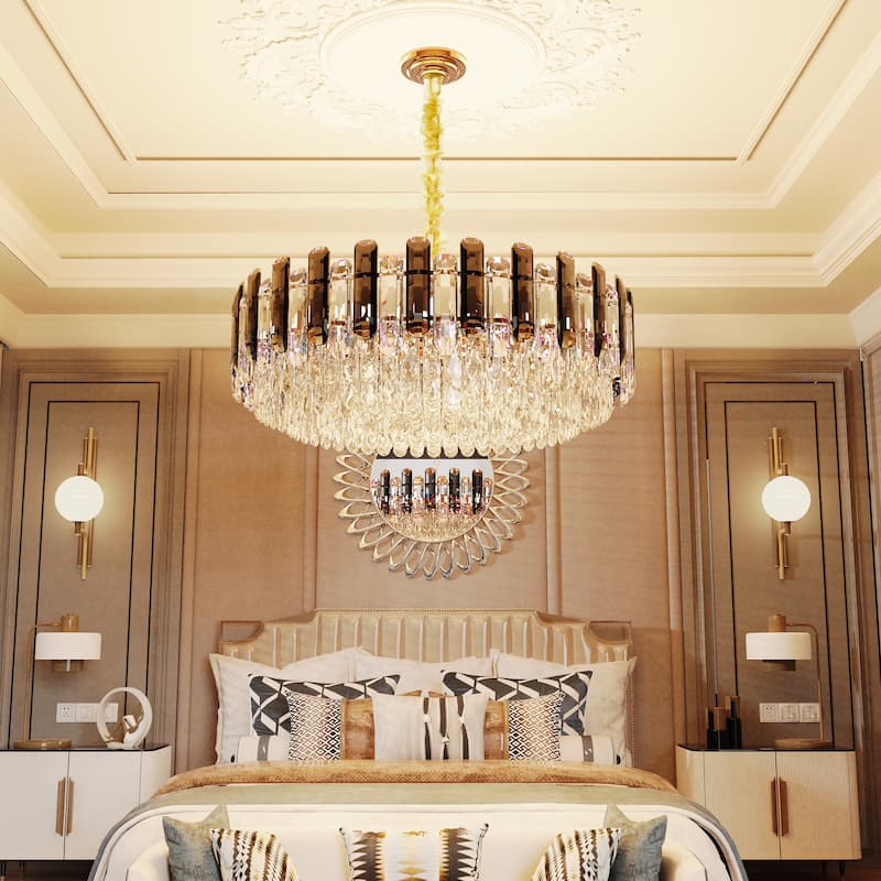 Modern Crystal Chandeliers Lighting Pendant Ceiling Lamp with 3 Colors