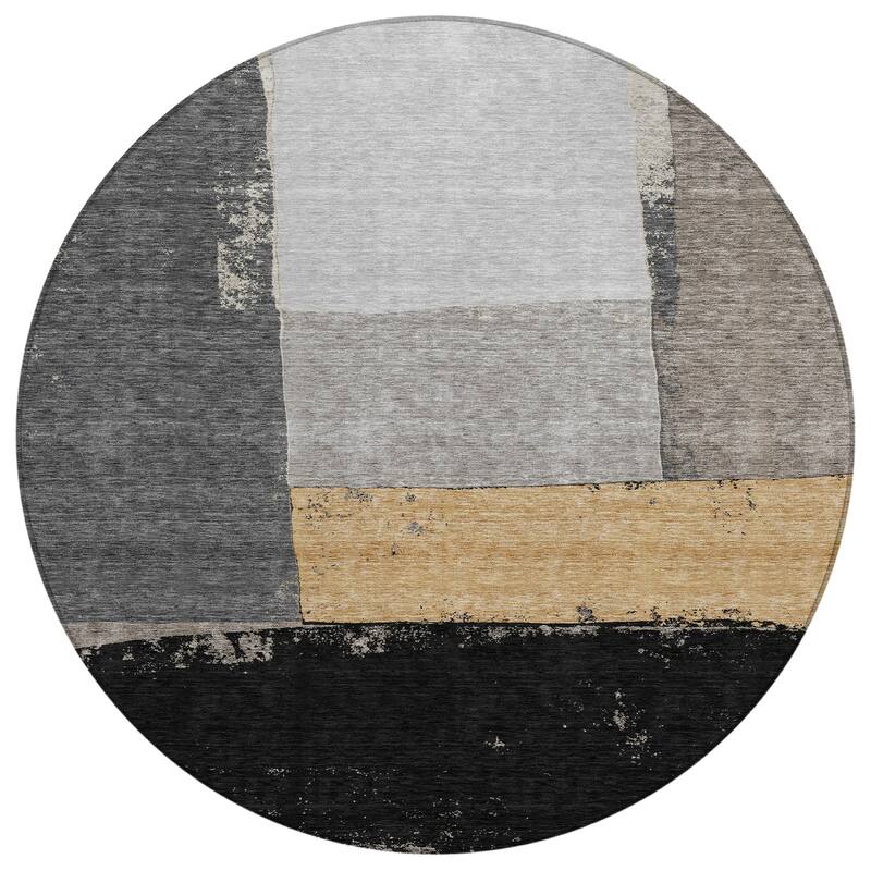 Machine Washable Indoor/ Outdoor Abstract Kraig Chantille Rug