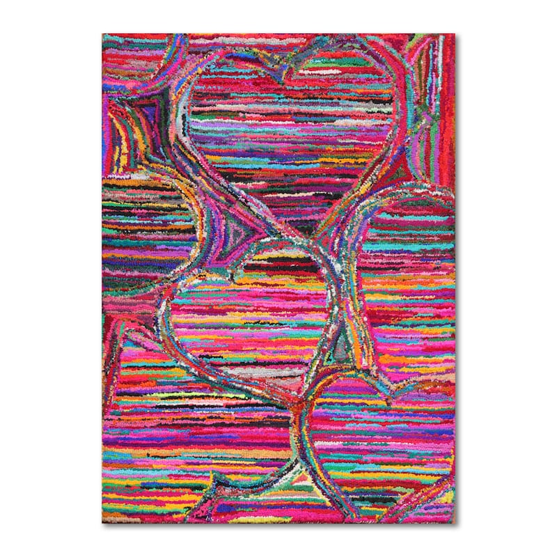 4'x 6' Pink Hand Tufted Oriental Rug - 4' x 6'