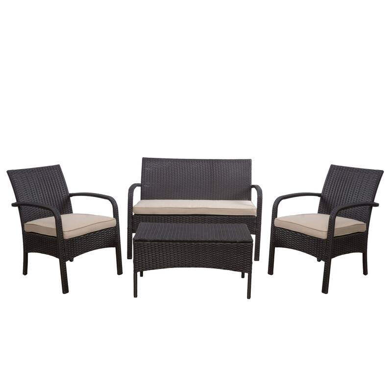 4PC Comfortable Outdoor Chat Set for Relaxing and Socializing