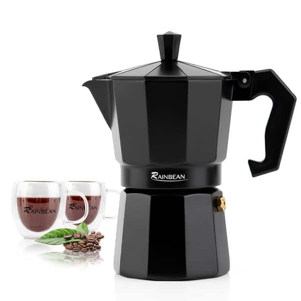 Stovetop Espresso Maker RAINBEAN 6Cup Espresso Cup Moka Pot Classic
