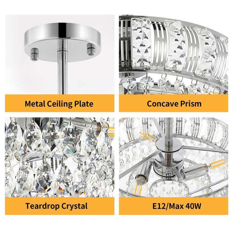 GetLedel 3-Light Empire Crystal Chandelier